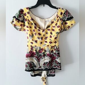 Nanette Lepore Silk Floral Blouse